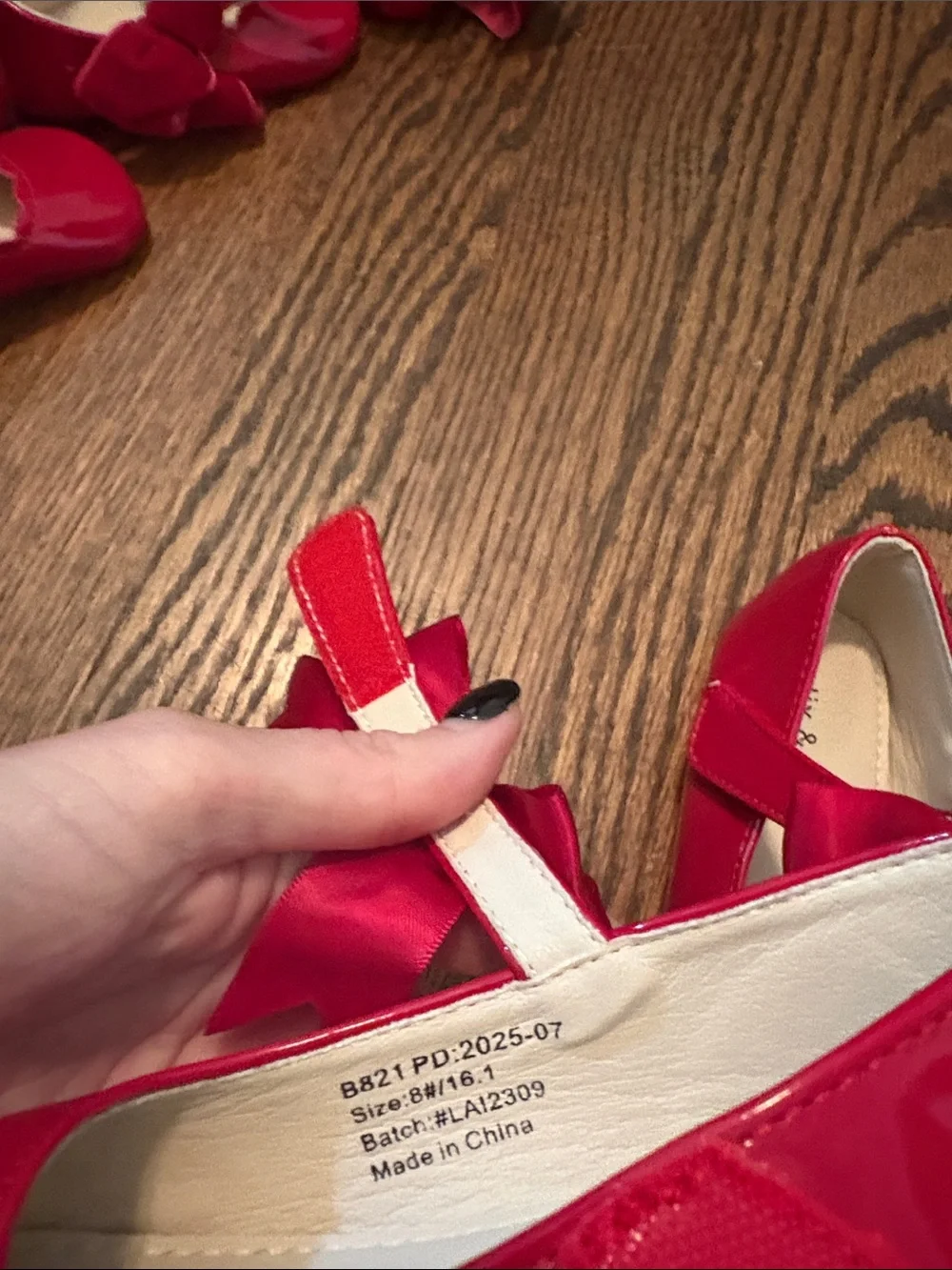Girls' Red Patent Bow Mary Jane Shoes